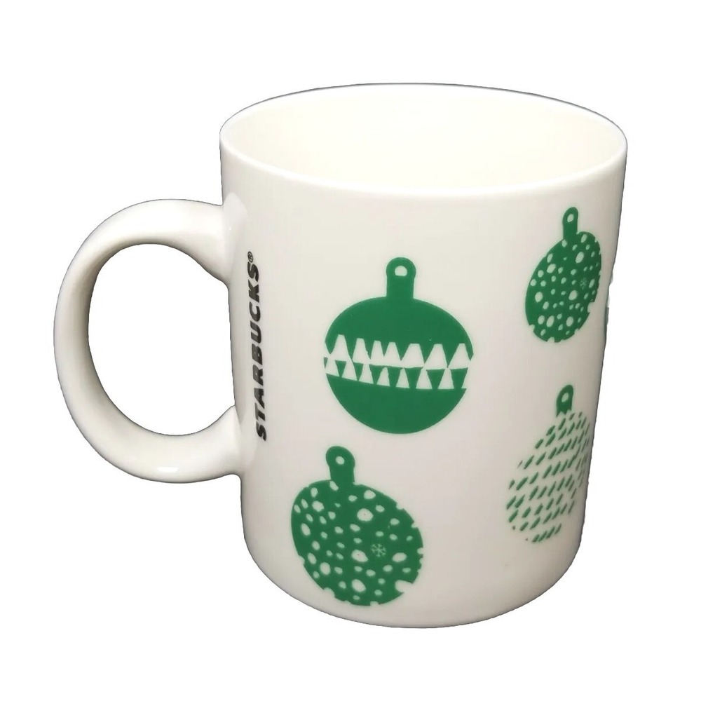 Starbucks Coffee Mug Ornaments Cup 2016 Green White 12oz Christmas Holiday